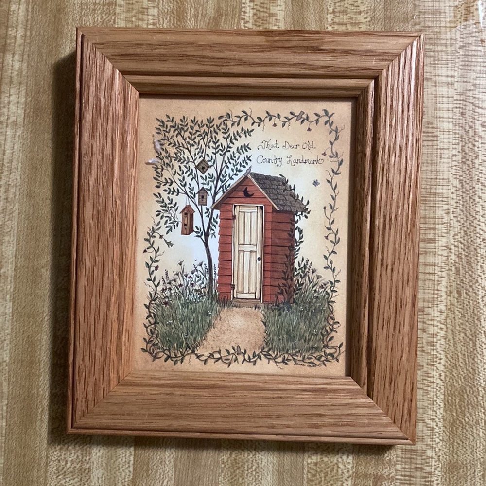 Sweet bird house wood picture frame decor